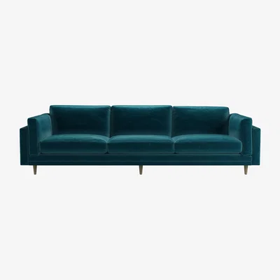 Sofa.com Marco 4 Seat Sofa in Deep Turquoise Cotton Matt Velvet
