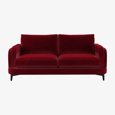 Sofa.com Boston Curved Arm 2.5 Seat Sofa in Malbec Cotton Matt Velvet