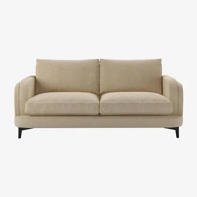 Sofa.com Boston Curved Arm 2.5 Seat Sofa in Shearling Hygge Chunky Weave