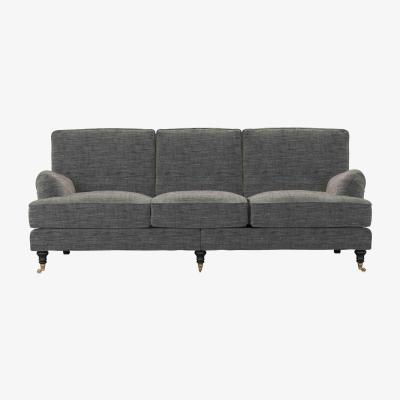 Sofa.com Bluebell 4 Seat Sofa in Liquorice Baylee Multi-Tone Viscose Linen