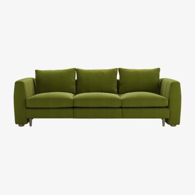 Sofa.com Tiffany Slim 3 Seat Sofa in Vine Leaf Organic Smart Cotton