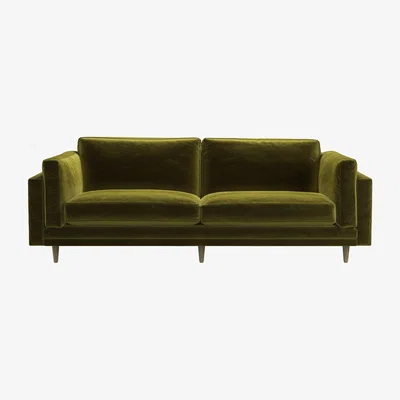 Sofa.com Marco 3 Seat Sofa in Olive Cotton Matt Velvet