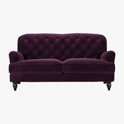 Sofa.com Snowdrop Button Back 2.5 Seat Sofa in Damson Smart Velvet