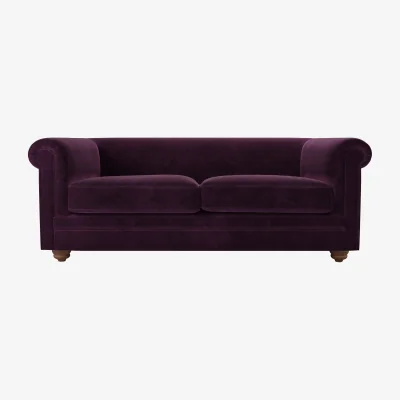 Sofa.com Patrick Unbuttoned 2.5 Seat Sofa in Damson Smart Velvet
