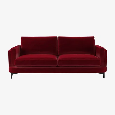 Sofa.com Boston Squared Arm 3 Seat Sofa in Malbec Cotton Matt Velvet