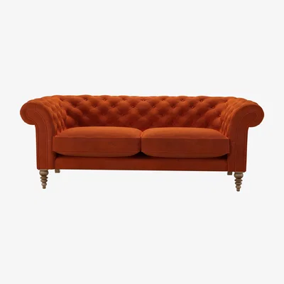 Sofa.com Oscar 3 Seat Sofa in Brick Aquaclean Clever Velvet
