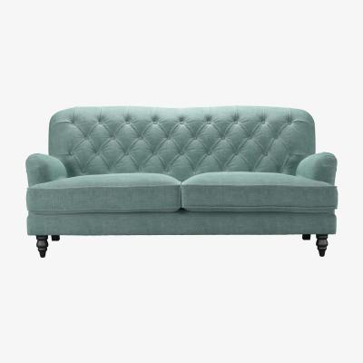 Sofa.com Snowdrop Button Back 3 Seat Sofa in Sea Spray Aquaclean Clever Chenille
