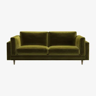 Sofa.com Marco 2.5 Seat Sofa in Olive Cotton Matt Velvet
