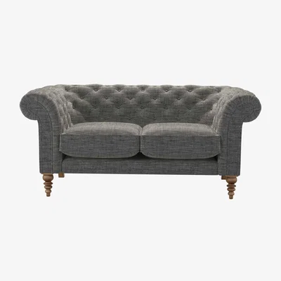 Sofa.com Oscar 2 Seat Sofa in Liquorice Baylee Multi-Tone Viscose Linen