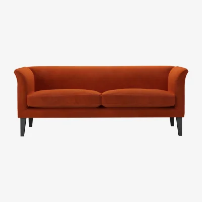 Sofa.com Fingal 2.5 Seat Sofa in Brick Aquaclean Clever Velvet