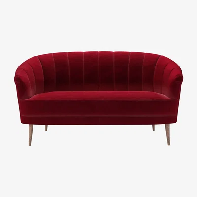 Sofa.com Harper 2 Seat Sofa in Malbec Cotton Matt Velvet