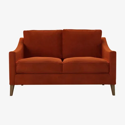 Sofa.com Iggy 2 Seat Sofa in Brick Aquaclean Clever Velvet
