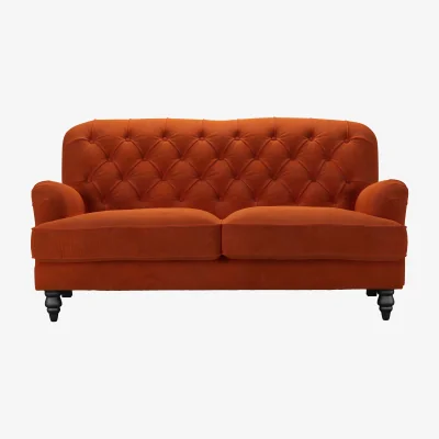 Sofa.com Snowdrop Button Back 2.5 Seat Sofa (breaks down) in Brick Aquaclean Clever Velvet