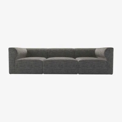 Sofa.com Cohen 3 Seat Sofa in Liquorice Baylee Multi-Tone Viscose Linen