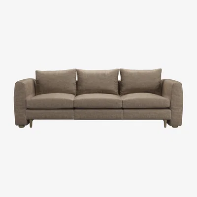 Sofa.com Tiffany Slim 3 Seat Sofa in Greige Florence Textured Weave