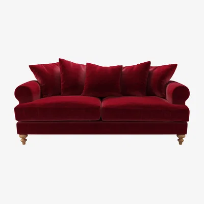Sofa.com Teddy 3 Seat Sofa in Malbec Cotton Matt Velvet