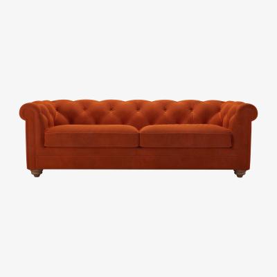 Sofa.com Patrick 3 Seat Sofa in Brick Aquaclean Clever Velvet