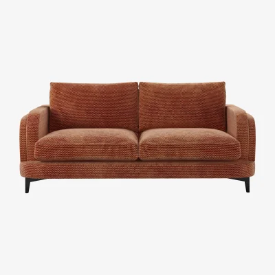 Sofa.com Boston Curved Arm 2.5 Seat Sofa in Pomegranate Bubble Velvet