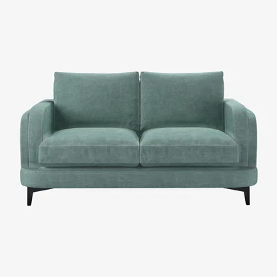 Sofa.com Boston Curved Arm 2 Seat Sofa in Sea Spray Aquaclean Clever Chenille