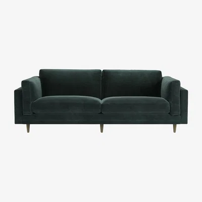Sofa.com Marco 3 Seat Sofa in Smokey Green Cashmere Velvet
