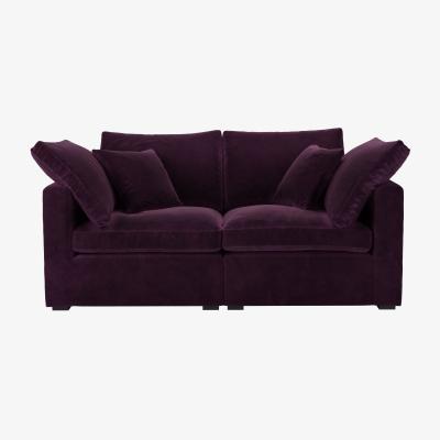 Sofa.com Long Island Slim 2 Seat Sofa in Damson Smart Velvet