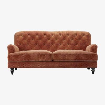 Sofa.com Snowdrop Button Back 3 Seat Sofa (breaks down) in Pomegranate Bubble Velvet