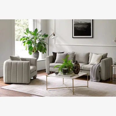 Sofa.com Tiffany Slim 2.5 Seat Sofa in Shearling Hygge Chunky Weave