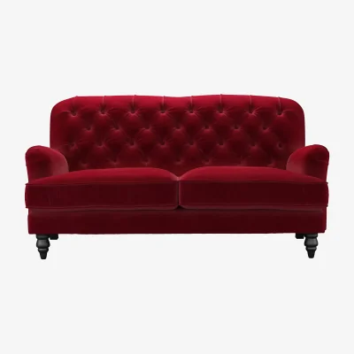 Sofa.com Snowdrop Button Back 2.5 Seat Sofa in Malbec Cotton Matt Velvet