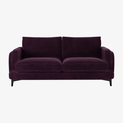 Sofa.com Boston Curved Arm 2.5 Seat Sofa in Damson Smart Velvet