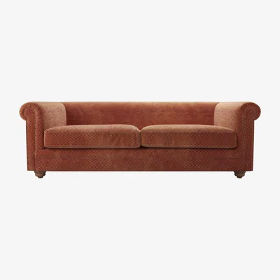 Sofa.com Patrick Unbuttoned 3 Seat Sofa in Pomegranate Bubble Velvet