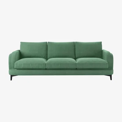 Sofa.com Boston Curved Arm 4 Seat Sofa in Celadon Easy Cotton