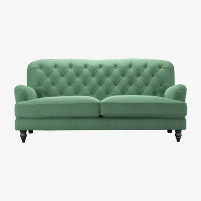 Sofa.com Snowdrop Button Back 3 Seat Sofa (breaks down) in Celadon Easy Cotton