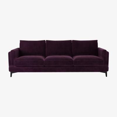 Sofa.com Boston Squared Arm 4 Seat Sofa in Damson Smart Velvet
