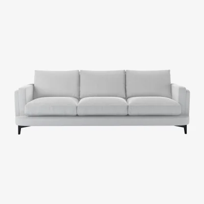 Sofa.com Boston Squared Arm 2.5 Seat Sofa in Sea Spray Aquaclean Clever Chenille
