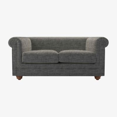 Sofa.com Patrick Unbuttoned 2 Seat Sofa in Liquorice Baylee Multi-Tone Viscose Linen