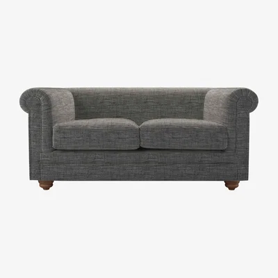Sofa.com Patrick Unbuttoned 2 Seat Sofa in Liquorice Baylee Multi-Tone Viscose Linen