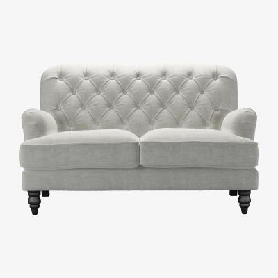 Sofa.com Snowdrop Button Back 2 Seat Sofa (breaks down) in Fog Aquaclean Clever Chenille