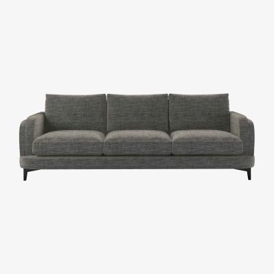 Sofa.com Boston Curved Arm 4 Seat Sofa in Liquorice Baylee Multi-Tone Viscose Linen
