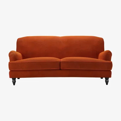 Sofa.com Snowdrop 3 Seat Sofa in Brick Aquaclean Clever Velvet