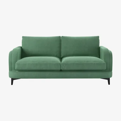 Sofa.com Boston Curved Arm 2.5 Seat Sofa in Celadon Easy Cotton