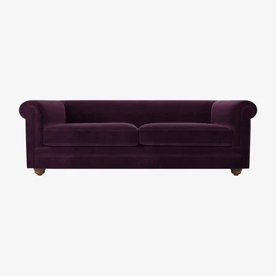 Sofa.com Patrick Unbuttoned 3 Seat Sofa in Damson Smart Velvet