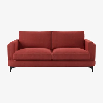 Sofa.com Boston Squared Arm 2.5 Seat Sofa in Indian Summer Easy Cotton