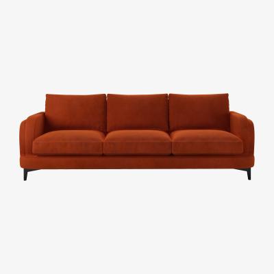 Sofa.com Boston Curved Arm 4 Seat Sofa in Brick Aquaclean Clever Velvet