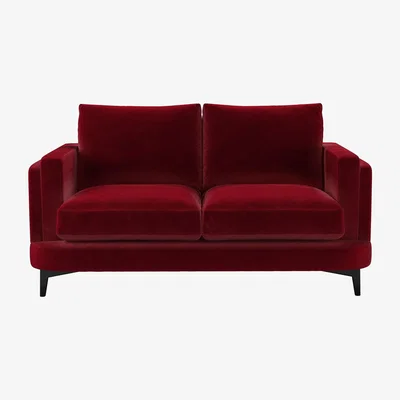 Sofa.com Boston Squared Arm 2 Seat Sofa in Malbec Cotton Matt Velvet