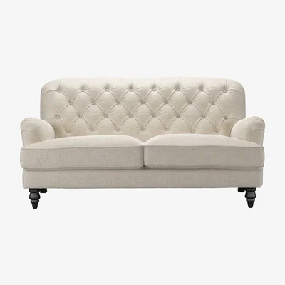 Sofa.com Snowdrop Button Back 2.5 Seat Sofa in Jasmine Silky Jacquard Weave