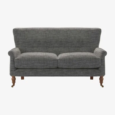 Sofa.com Alderney 2 Seat Sofa in Liquorice Baylee Multi-Tone Viscose Linen