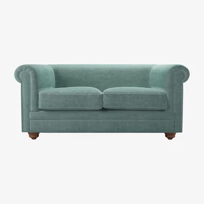 Sofa.com Patrick Unbuttoned 2 Seat Sofa in Sea Spray Aquaclean Clever Chenille