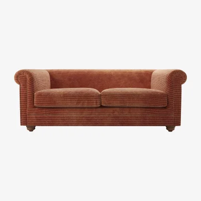 Sofa.com Patrick Unbuttoned 2.5 Seat Sofa in Pomegranate Bubble Velvet