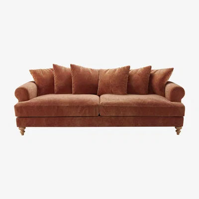 Sofa.com Teddy 4 Seat Sofa in Pomegranate Bubble Velvet