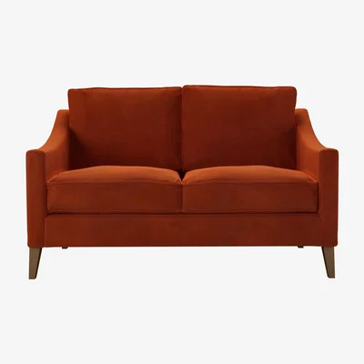 Sofa.com Iggy 2 Seat Sofa (breaks down) in Brick Aquaclean Clever Velvet
